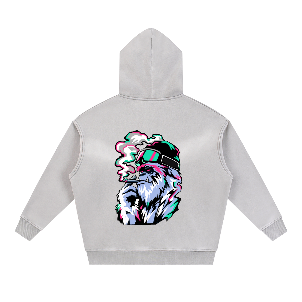 Yeti Design Sunfade Two-way Zipper Boxy Fleece Hoodie
